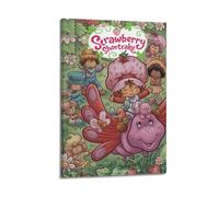 JUYERGWERKJ Strawberry Shortcake's Berry Bitty Adventures Posters Aesthetic Wall Art Decorative Poster Decor Vintage Canvas Painting for Living Room Bed Room 16x24inch(40x60cm) Frame-style