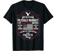 JUYHGGTFY New Limited Vintage Politically Incorrect God Bless America Conservative T-Shirt(Large)
