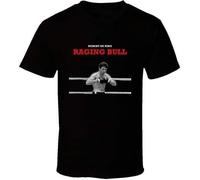 JUYHGGTFY Raging Bull Robert De NIRO Retro Movie T Shirt Black(Medium)