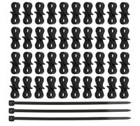 Juyibaao 150 Pcs Gutter Hooks for Outdoor Lights, Mini Gutter Clips for Hanging Christmas Tree Lights, Icicle String Fairy Lights, Black Plastic S Hooks for Garden Party Decorations (100 PCS Ties)