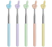 Juyibaao 5 Pcs Telescopic Finger Pointer Stick - Extendable Retractable Teacher Pointer for Classroom, Stainless Steel Hand Stick for Kids Reading, Kindergarten, Elementary School Supplies