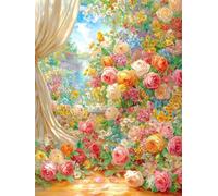 JUYIYUANFUZH Cross Stitch Starter Kits Adults DIY Embroidery Kit with Pattern a Curtain of Dreams 1 Easy Cross Stitch Kits for Beginners11CT: 40×50Cm