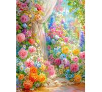 JUYIYUANFUZH Cross Stitch Starter Kits Adults DIY Embroidery Kit with Pattern a Curtain of Dreams 4 Easy Cross Stitch Kits for Beginners11CT: 40×50Cm