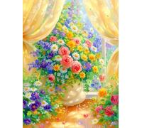 JUYIYUANFUZH Cross Stitch Starter Kits Adults DIY Embroidery Kit with Pattern a Curtain of Dreams 5 Easy Cross Stitch Kits for Beginners11CT: 40×50Cm