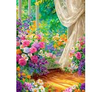 JUYIYUANFUZH Cross Stitch Starter Kits Adults DIY Embroidery Kit with Pattern a Curtain of Dreams 6 Easy Cross Stitch Kits for Beginners11CT: 40×50Cm