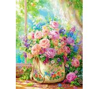 JUYIYUANFUZH Cross Stitch Starter Kits Adults DIY Embroidery Kit with Pattern a Curtain of Dreams 7 Easy Cross Stitch Kits for Beginners11CT: 40×50Cm