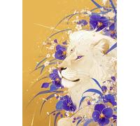 JUYIYUANFUZH Cross Stitch Starter Kits Adults DIY Embroidery Kit with Pattern Ancient Style Lion 5 Adults DIY Embroidery Kit Beginners Children Wall Home DéCor 11CT: 15.7 * 19.7In