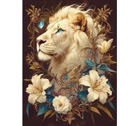 JUYIYUANFUZH Cross Stitch Starter Kits Adults DIY Embroidery Kit with Pattern Ancient Style Lion 6 Adults DIY Embroidery Kit Beginners Children Wall Home DéCor 11CT: 15.7 * 19.7In