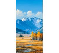 JUYIYUANFUZH Cross Stitch Starter Kits Adults DIY Embroidery Kit with Pattern Autumn Leaves Beneath Snow Mountain 4 Adults DIY Embroidery Kit Beginners Children Wall Home DéCor 11CT: 15.7 * 19.7In
