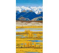 JUYIYUANFUZH Cross Stitch Starter Kits Adults DIY Embroidery Kit with Pattern Autumn Leaves Beneath Snow Mountain 3 Adults DIY Embroidery Kit Beginners Children Wall Home DéCor 11CT: 15.7 * 19.7In