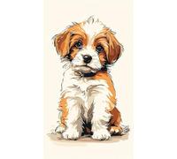 JUYIYUANFUZH Cross Stitch Starter Kits Adults DIY Embroidery Kit with Pattern Cute Woof Dog A Easy Cross Stitch Kits for Beginners11CT: 40×50Cm