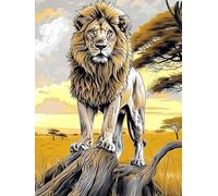 JUYIYUANFUZH Cross Stitch Starter Kits Adults DIY Embroidery Kit with Pattern Lion, King of The Grasslands C Easy Cross Stitch Kits for Beginners11CT: 40×50Cm