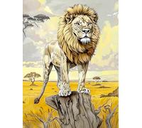 JUYIYUANFUZH Cross Stitch Starter Kits Adults DIY Embroidery Kit with Pattern Lion, King of The Grasslands A Easy Cross Stitch Kits for Beginners11CT: 40×50Cm