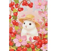 JUYIYUANFUZH Cross Stitch Starter Kits Adults DIY Embroidery Kit with Pattern Little Mouse with a Straw Hat E Easy Cross Stitch Kits for Beginners11CT: 40×50Cm