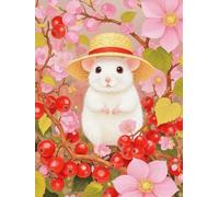 JUYIYUANFUZH Cross Stitch Starter Kits Adults DIY Embroidery Kit with Pattern Little Mouse with a Straw Hat F Easy Cross Stitch Kits for Beginners11CT: 40×50Cm