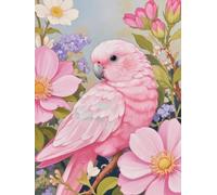 JUYIYUANFUZH Cross Stitch Starter Kits Adults DIY Embroidery Kit with Pattern Little Parrot with a Garland C Easy Cross Stitch Kits for Beginners11CT: 40×50Cm