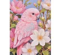 JUYIYUANFUZH Cross Stitch Starter Kits Adults DIY Embroidery Kit with Pattern Little Parrot with a Garland F Easy Cross Stitch Kits for Beginners11CT: 40×50Cm