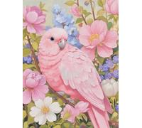 JUYIYUANFUZH Cross Stitch Starter Kits Adults DIY Embroidery Kit with Pattern Little Parrot with a Garland B Easy Cross Stitch Kits for Beginners11CT: 40×50Cm