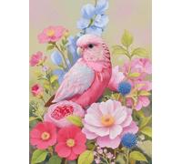 JUYIYUANFUZH Cross Stitch Starter Kits Adults DIY Embroidery Kit with Pattern Little Parrot with a Garland H Easy Cross Stitch Kits for Beginners11CT: 40×50Cm