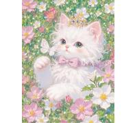 JUYIYUANFUZH Cross Stitch Starter Kits Adults DIY Embroidery Kit with Pattern Little Princess of The Cat World 4 Adults DIY Embroidery Kit Beginners Children Wall Home DéCor 11CT: 15.7 * 19.7In