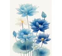 JUYIYUANFUZH Cross Stitch Starter Kits Adults DIY Embroidery Kit with Pattern Lucky Lotus 3 Adults DIY Embroidery Kit Beginners Children Wall Home DéCor 11CT: 15.7 * 19.7In