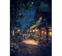 JUYIYUANFUZH Cross Stitch Starter Kits Adults DIY Embroidery Kit with Pattern Night Under The Stars 3 Easy Cross Stitch Kits for Beginners11CT: 40×50Cm