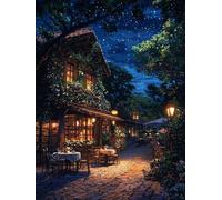JUYIYUANFUZH Cross Stitch Starter Kits Adults DIY Embroidery Kit with Pattern Night Under The Stars 5 Easy Cross Stitch Kits for Beginners11CT: 40×50Cm