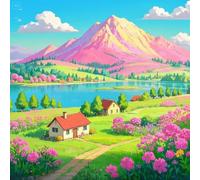 JUYIYUANFUZH Cross Stitch Starter Kits Adults DIY Embroidery Kit with Pattern Rural Scenery D Easy Cross Stitch Kits for Beginners11CT: 40×50Cm