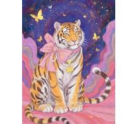 JUYIYUANFUZH Cross Stitch Starter Kits Adults DIY Embroidery Kit with Pattern Tiger and Butterfly E Easy Cross Stitch Kits for Beginners11CT: 40×50Cm