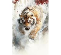 JUYIYUANFUZH Cross Stitch Starter Kits Adults DIY Embroidery Kit with Pattern Tiger Descending The Mountain 8 Adults DIY Embroidery Kit Beginners Children Wall Home DéCor 11CT: 15.7 * 19.7In