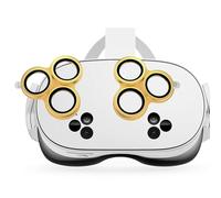 Juylay Camera Lens Protector for Meta Quest 3S / Oculus Quest 3S Accessories, High Definition Tempered Glass, Alloy Frame, 9H Hardness, Gold