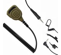 JUYODE 3.5mm VX-6R Speaker Mic Shoulder Lapel Remote Microphone for Yaesu Vertex VX-6 VX-7R VX-170 FT-270 HT Standard Horizon HX210 HX270 HX400 HX750S HX870 HX890 Radio (129-Tan)