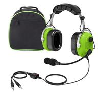 JUYODE Aviation Headset Pilot Noise Cancelling Headphones for Pilot Flight School Student Dual Twin GA Plug Helicopter Headsets (Bright-Green)