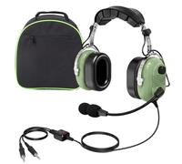 JUYODE Aviation Headset Pilot Noise Cancelling Headphones for Pilot Flight School Student Dual Twin GA Plug Helicopter Headsets (Light-Green)