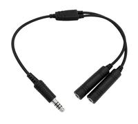 JUYODE GA Dual Plugs General Aviation Headset to U174/U Helicopter Headphone Adapter Tactical Earmuff Connector 7.1 mm Civilian Wiring Pilot Aircraft Plane Extension Converter Cable Cord