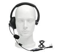 JUYODE Single Side Noise Cancelling Headset Overhead Radio Headphone with Boom Mic PTT for Kenwood 2 Pin for Baofeng UV-5R AR-152 UV-82HP BF-F8HP BF-888S Archsell AR-5 Retevis RT17 RT21 RT27