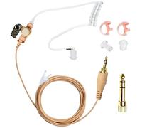 JUYODE Universal IFB Earpiece 3.5mm Anchor Broadcaster in Ear Monitor On Camera On Stage Professional Earset for iPhone Android Clear-Com Comrex Telex Lecstronics w/ 1/4'' Connector - Beige
