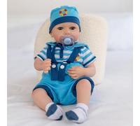 JUYOUYI Reborn Baby Dolls RB-Ava,18 Inch Realistic Baby Doll Girl lithe Cloth Body with Hair in Gift Box, Realistic Newborn Babies Vinyl for Girls 3 Years +