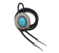 Juyovge Native American Cowboy Bolo Tie Western with Natural Stone Silver Tone Necklace Costume Accessories for Men Women, Turquoise (Celtic Style)