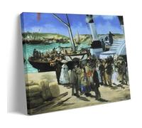 JUYOZ Édouard Manet Painter Works《The Departure Of The Folkestone Boat》Poster Art Print Wall Photo Paint Hanging Picture Family Bedroom Decor Gift 20x30inch(50x75cm)