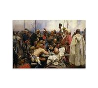 JUYOZ Ilya Repin Painter Works《The Reply of The Zaporozhian Cossacks to Sultan Mehmed IV》Poster Art Print Wall Photo Paint Hanging Picture Family Bedroom Decor Gift 12x18inch(30x45cm)