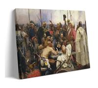 JUYOZ Ilya Repin Painter Works《The Reply of The Zaporozhian Cossacks to Sultan Mehmed IV》Poster Canvas Wall Art Prints Photo Picture Paintings Room Decor Home Decorative 24x36inch(60x90cm)