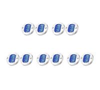 Juyutdey 10x DC12V Round Marine Boat LED Courtesy Lights Cabin Deck Stern 6 LED Side Marker LightNavigatioin Light Blue