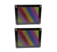Juyutdey 2X 3D Pin Art Shoumo Colorful Needle Child Get Face Palm Model Three-Dimensional Clone Pinart Toy Funny Game, Black S