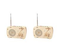 Juyutdey 2X Build A Radio Kit Wood Radio Electronic Learning Set Interactive Building Toys Science Experiment Electronics Kits