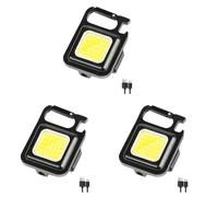 Juyutdey 3X COB Flashlight,500Lumen Bright Rechargeable Keychain Flashlight 3 Light Mode with Bottle Opener for Fishing,Camping
