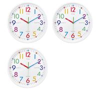 Juyutdey 3X Learning Clock for Kids - Telling Time Easily, Non-Ticking, Battery Operated, Silent, Colorful Teaching Time Clock