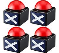 Juyutdey 4PCS Game Answer Buzzer,Game Buzzer Alarm Sound Play Button with Light Trivia Quiz Got Talent Buzzer Game Toy for Kids
