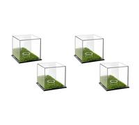 Juyutdey 4X Golf Display Box Acrylic Golf Stand Transparent Display Box Square Display Box with Green Base
