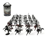 Juyutdey 52 Pcs/Bag Medieval Cavalry War Horse Model Roman Ancient Medieval Warrior Model Toys